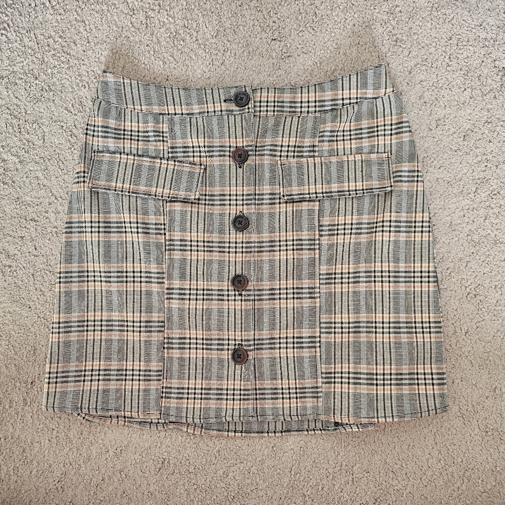 Urban Outfitters Size Small Plaid Button-Front Skirt